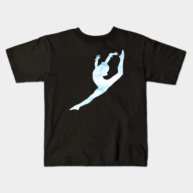 Leap Silhouette Kids T-Shirt by sportartbubble